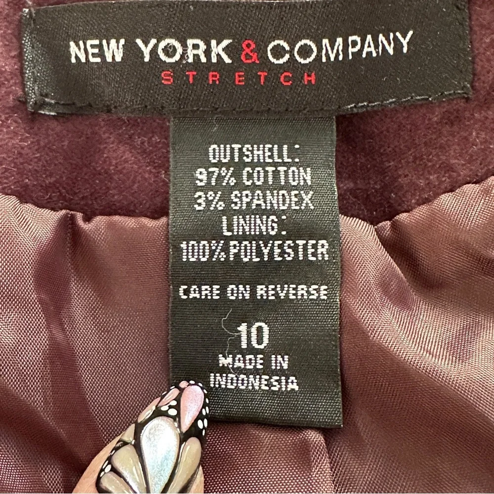 NY&CO Velvet Blazer • Dark Plum • Size 10 - Picture 6 of 10